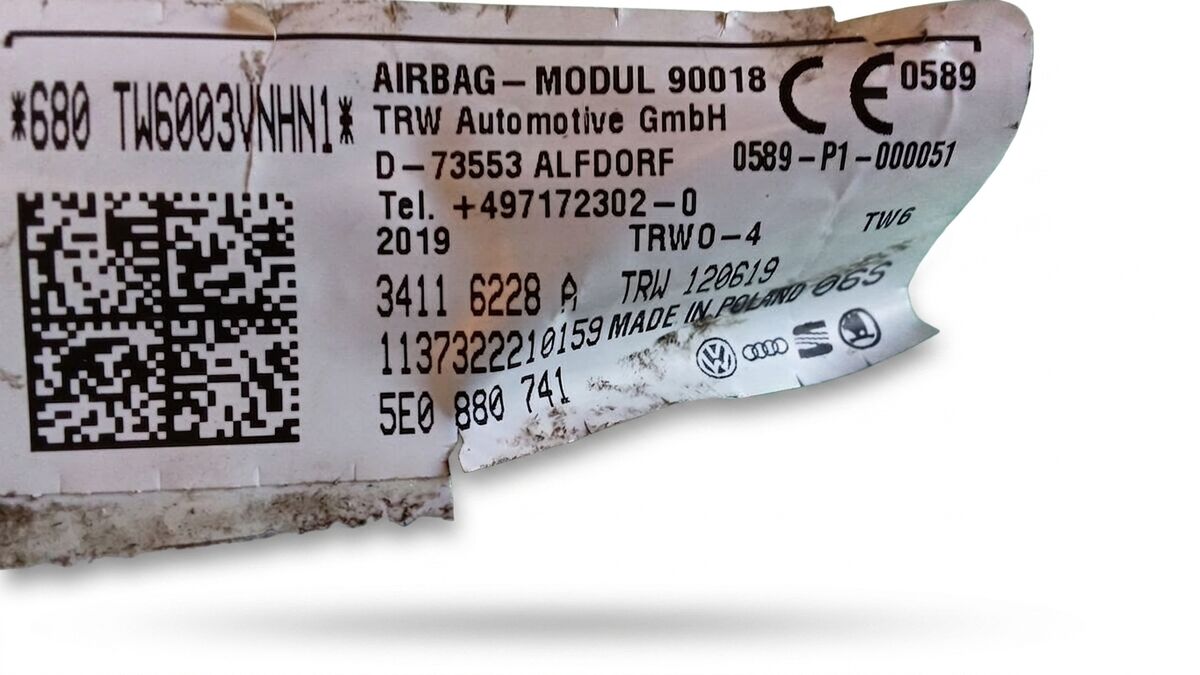 DISPOSITIVO AIRBAG A TENDINA SINISTRO SKODA OCTAVIA 2019 5E0880741 — foto 3