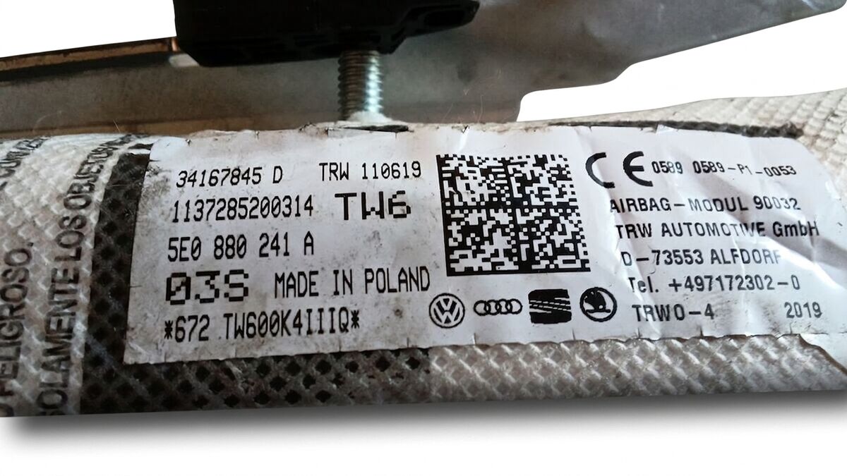 DISPOSITIVO AIRBAG LATERALE ANTERIORE SINISTRO SKODA OCTAVIA 2019 5E0880241A — foto 3