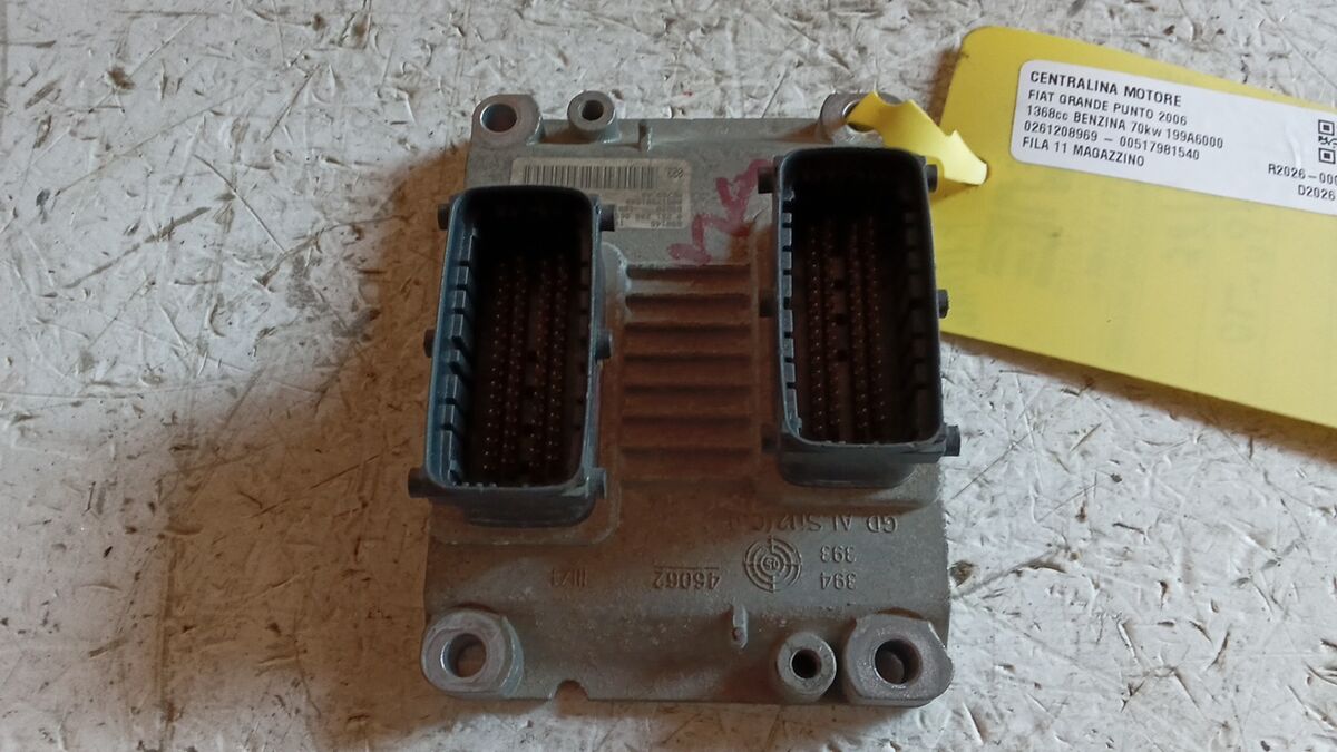 CENTRALINA MOTORE FIAT GRANDE PUNTO 2006 1.4 BENZ. BOSCH 0261208969 - 00517981540