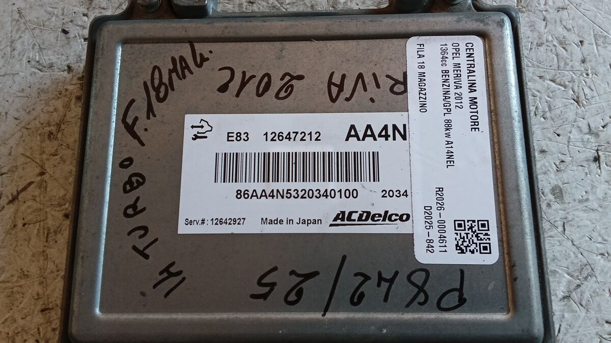 CENTRALINA MOTORE OPEL MERIVA 2012 1.4 T.B. E83 - 12647212 — foto 3