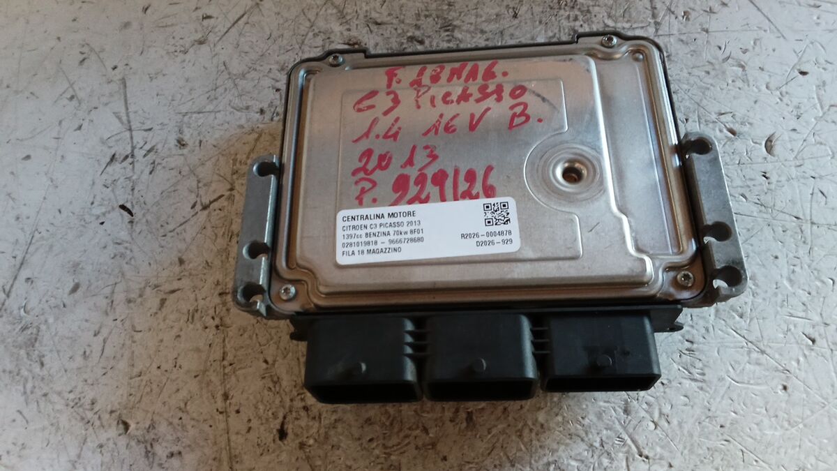 CENTRALINA MOTORE CITROEN C3 PICASSO 2013 1.4 BENZ. 16V BOSCH 0281019818 - 9666728680 — foto 2