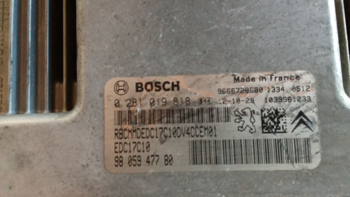 CENTRALINA MOTORE CITROEN C3 PICASSO 2013 1.4 BENZ. 16V BOSCH 0281019818 - 9666728680 — foto 3