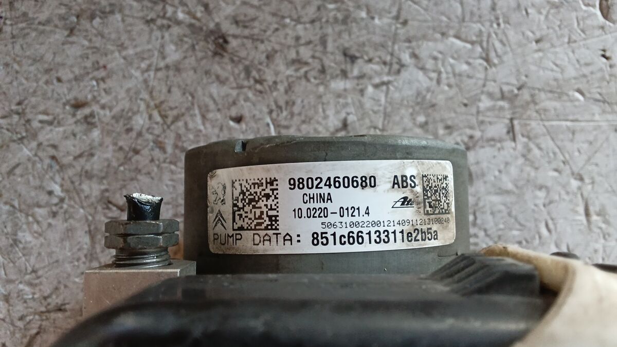 CENTRALINA ABS CITROEN C3 2012 1.4 BENZ. ATE 10022001214 - 9802460680 — foto 3