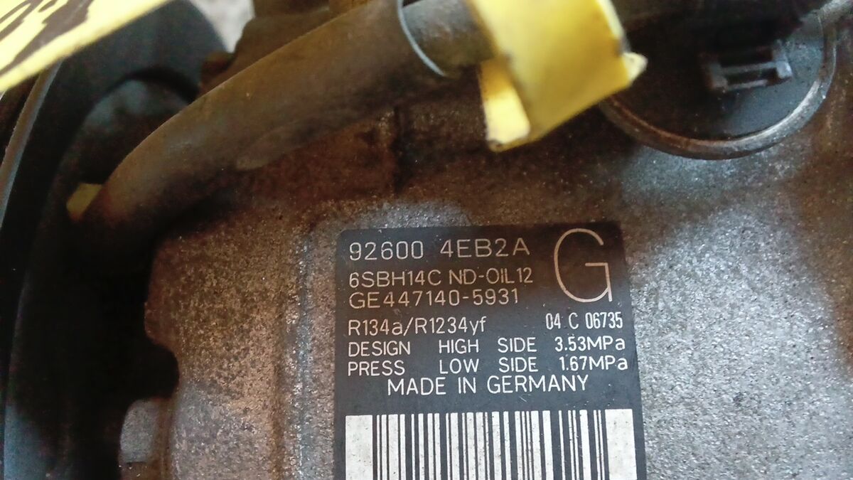 COMPRESSORE A/C RENAULT KADJAR 2019 1.5 DCI 926004EB2A — foto 5