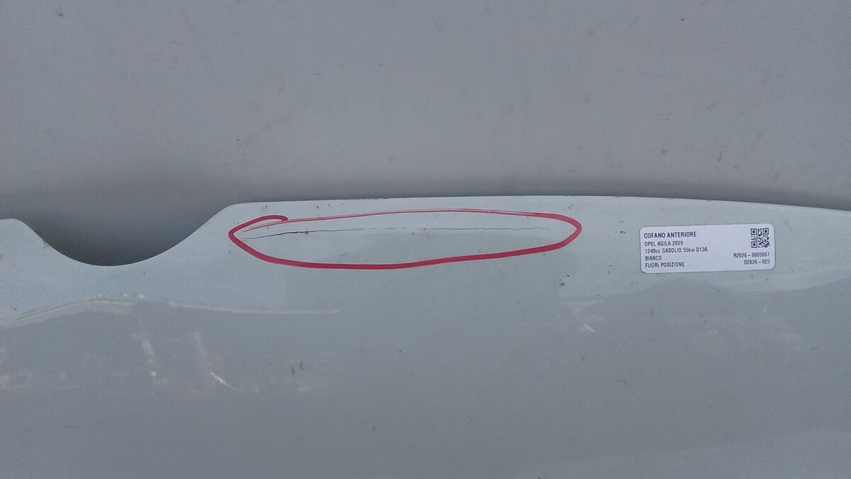 COFANO ANTERIORE OPEL AGILA 2009 — foto 3