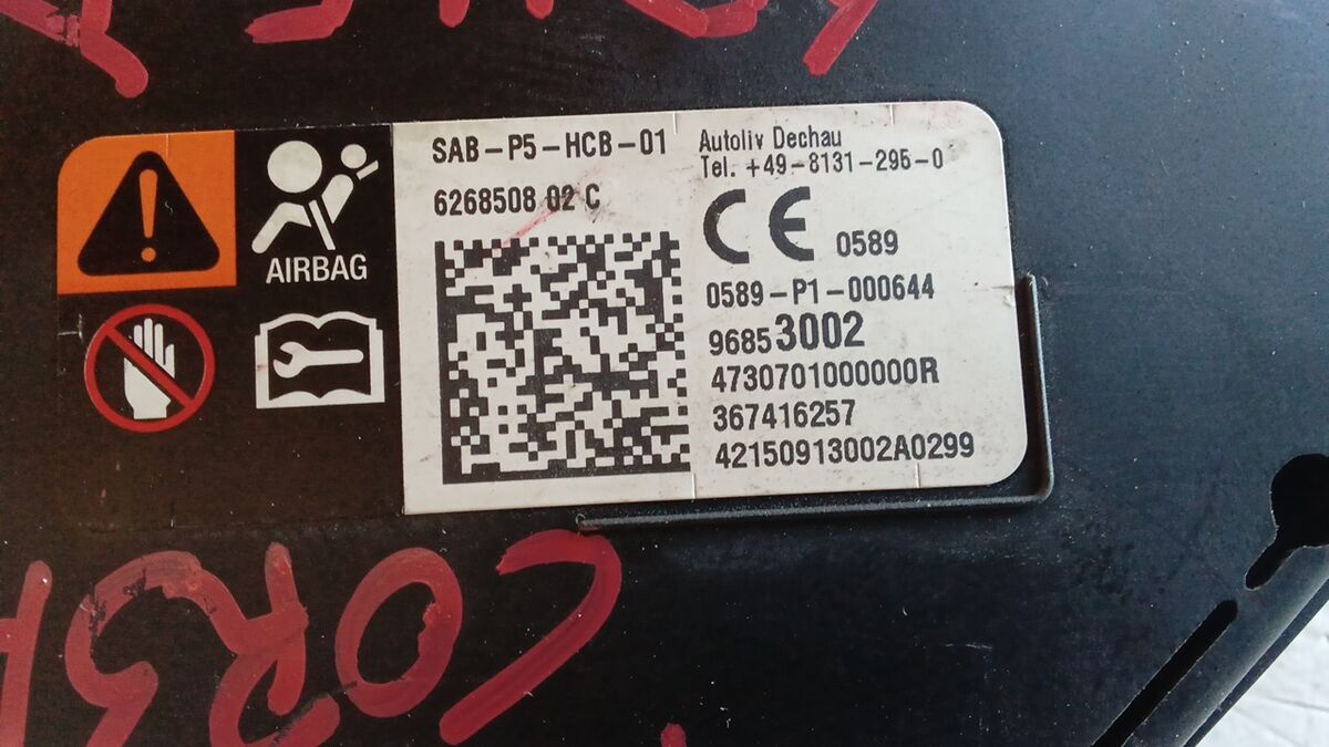 AIRBAG SEDILE PASSEGGERO OPEL CORSA E 2015 3 PORTE 96853002 — foto 3