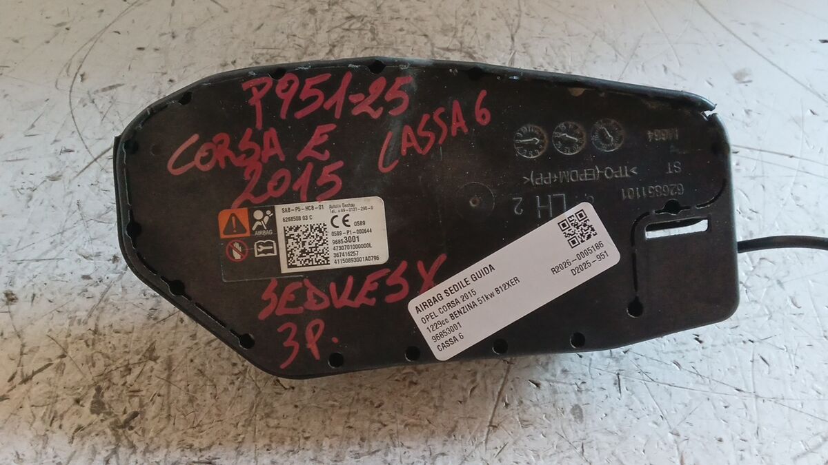 AIRBAG SEDILE GUIDA OPEL CORSA E 2015 3 PORTE 96853001
