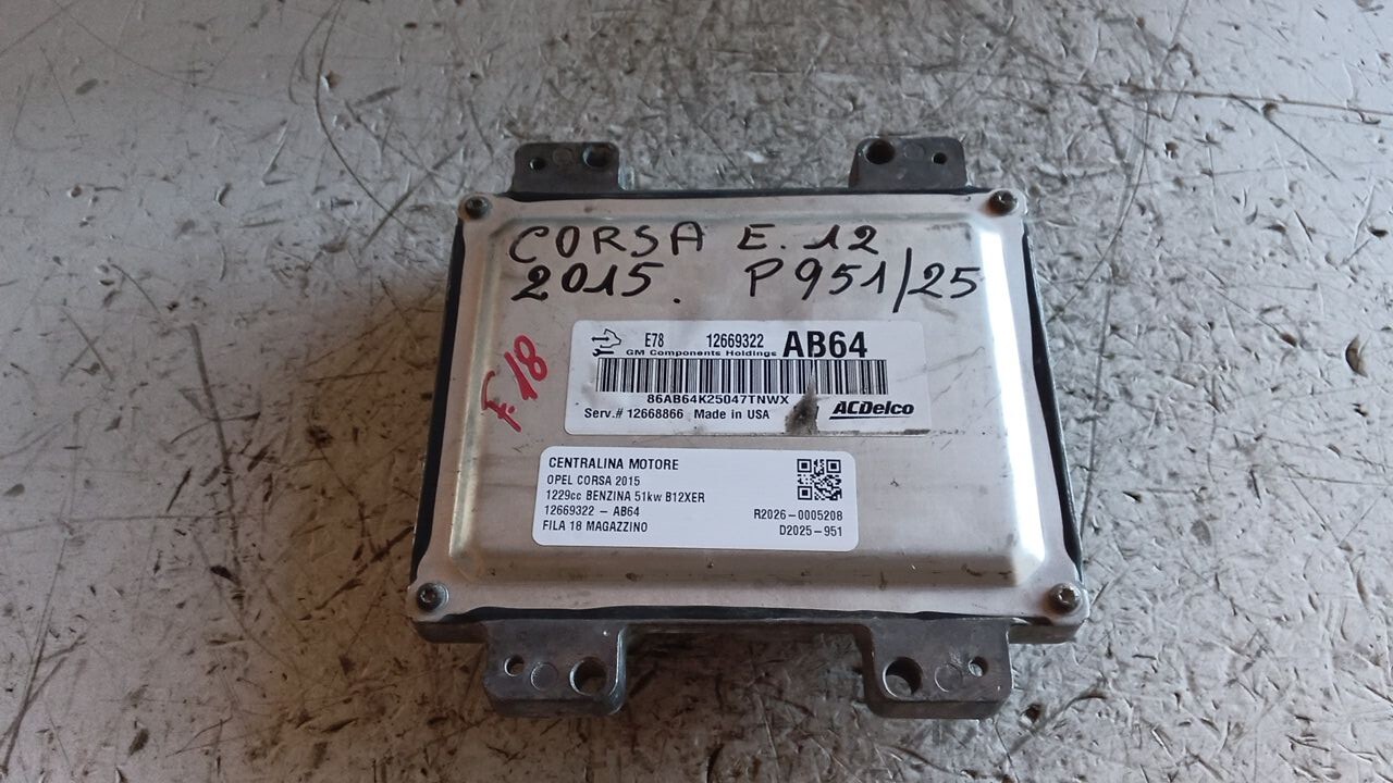 CENTRALINA MOTORE OPEL CORSA E 2015 1.2 BENZ. 12669322 - AB64